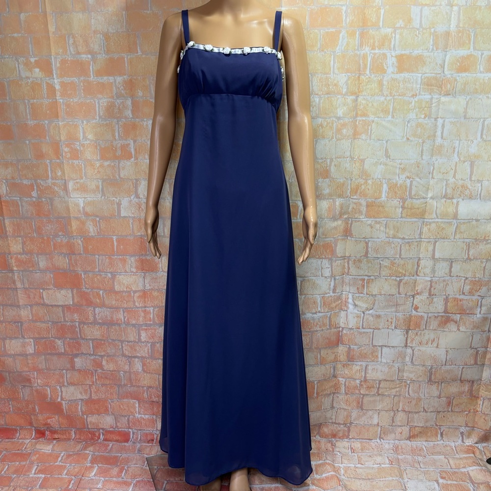 Vintage‎ 90’s-Y2K Rosette Trimmed empire Waist Maxi Dress